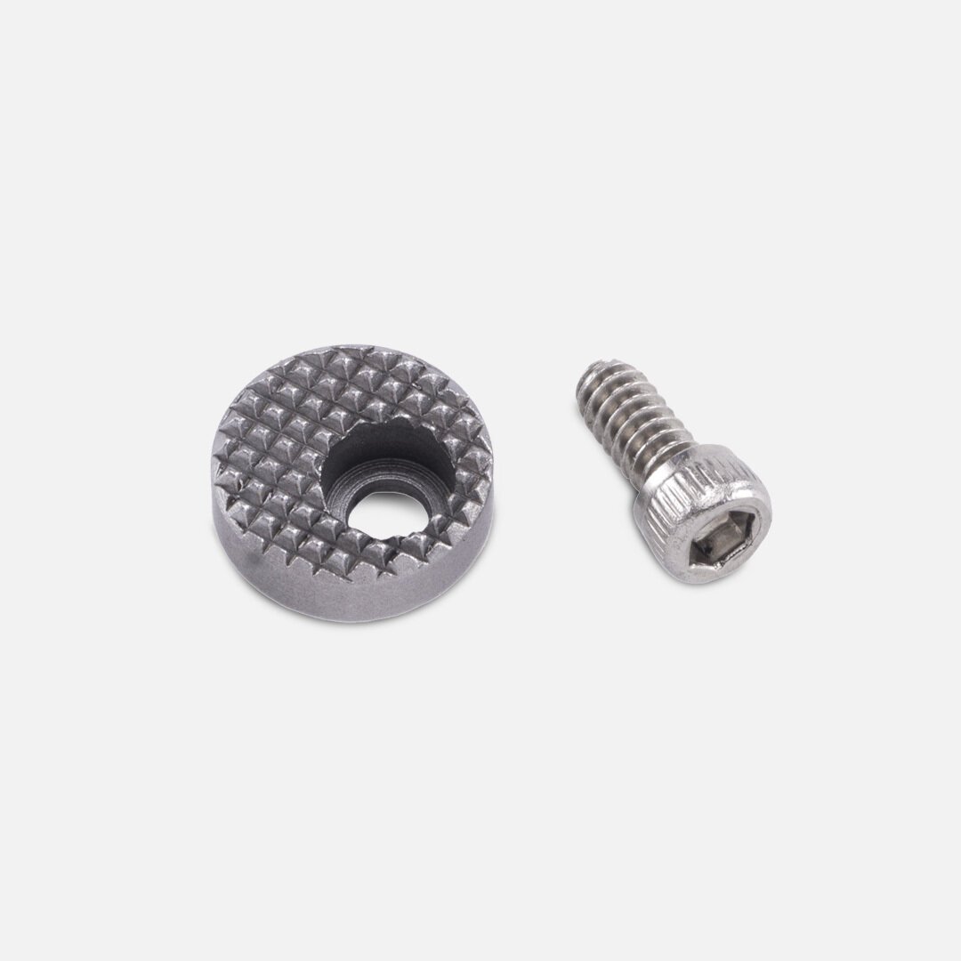 Stainless steel oversized checkered magazine catch button 1911 > SAS II